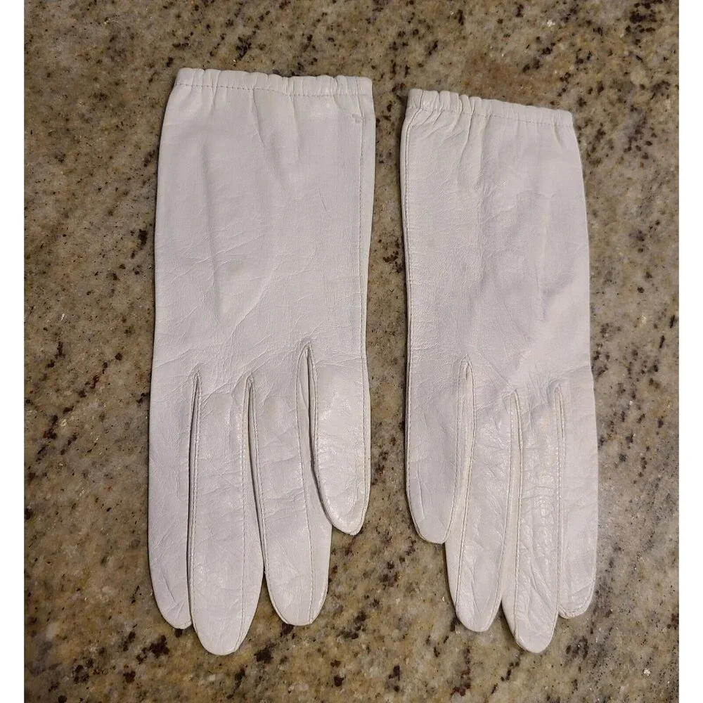 Vintage Size S 6.5 White Leather Formal 8